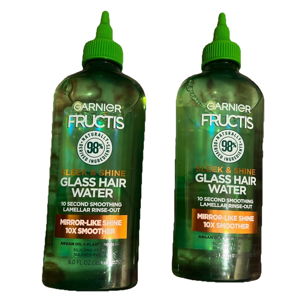 2 Pack Garnier Fructis Sleek & Shine Glass Hair Water W/Argan Oil - 6 fl oz